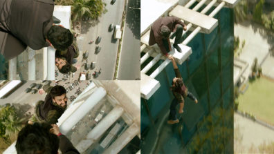 Ashish Chowdhry performs a difficult stunt suspended from a 21-storey building