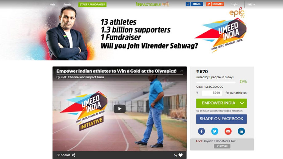 EPIC Channel’s Umeed India launches crowdfunding initiative with ImpactGuru.com to empower athletes 9081