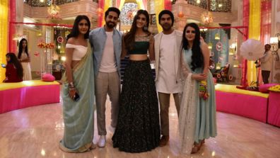 Ayushmann Khurrana, Kriti Sanon and Rajkummar Rao visit the sets of Ishqbaaaz