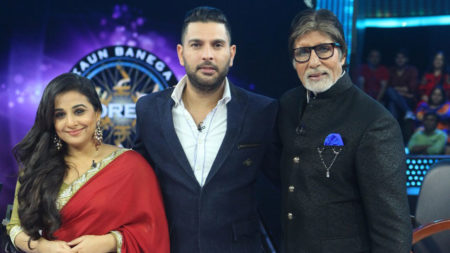 Vidya Balan and Yuvraj Singh in Kaun Banega Crorepati 9