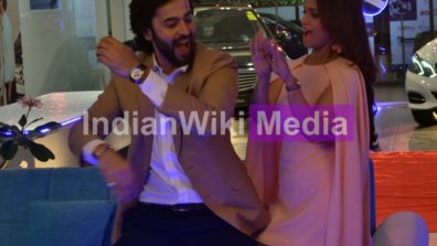 Fun time: Shashank Vyas and Adaa Khan on the set of Showbiz With Vahbiz