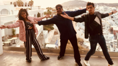 Rajan Shahi learns the trademark ‘SRK step’ from Mohsin and Shivangi in Greece