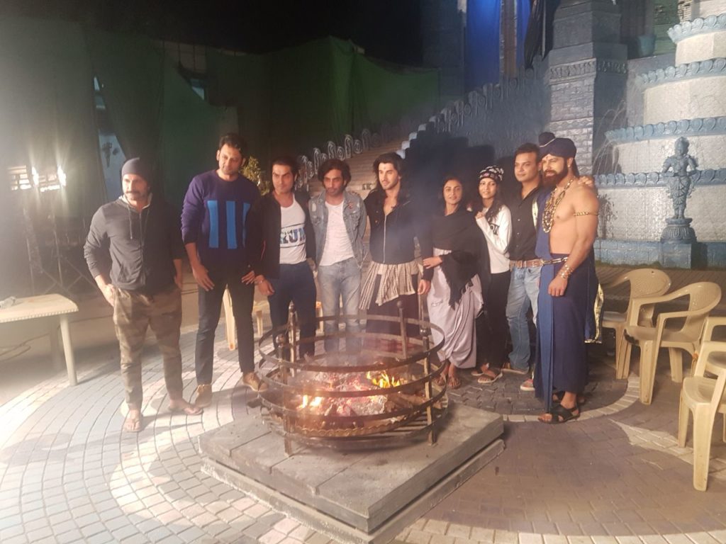 Bonfire on the sets of Porus - 0