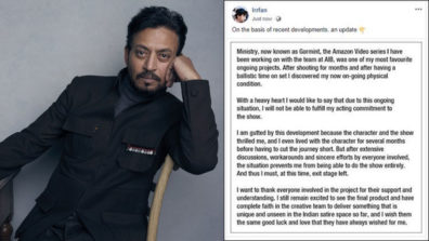 Ailing Irrfan Khan opts out of Amazon Prime’s Gormint