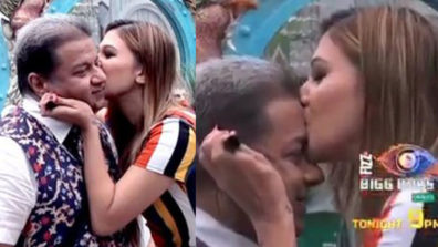 Jasleen Matharu kisses Anup Jalota in Bigg Boss 12