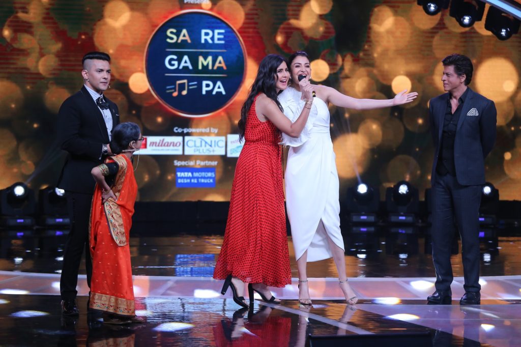 Shah Rukh Khan, Anushka Sharma, Katrina Kaif on Zee TV’s Sa Re Ga Ma Pa - 3