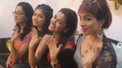 Kumkum Bhagya actresses Sriti Jha, Mugdha Chaphekar, Naina Singh, Shikha Singh chilling on set