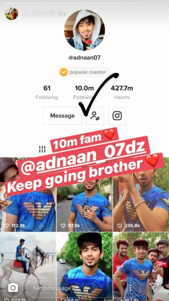 Adnan Shaikh completes 10 million followers on TikTok