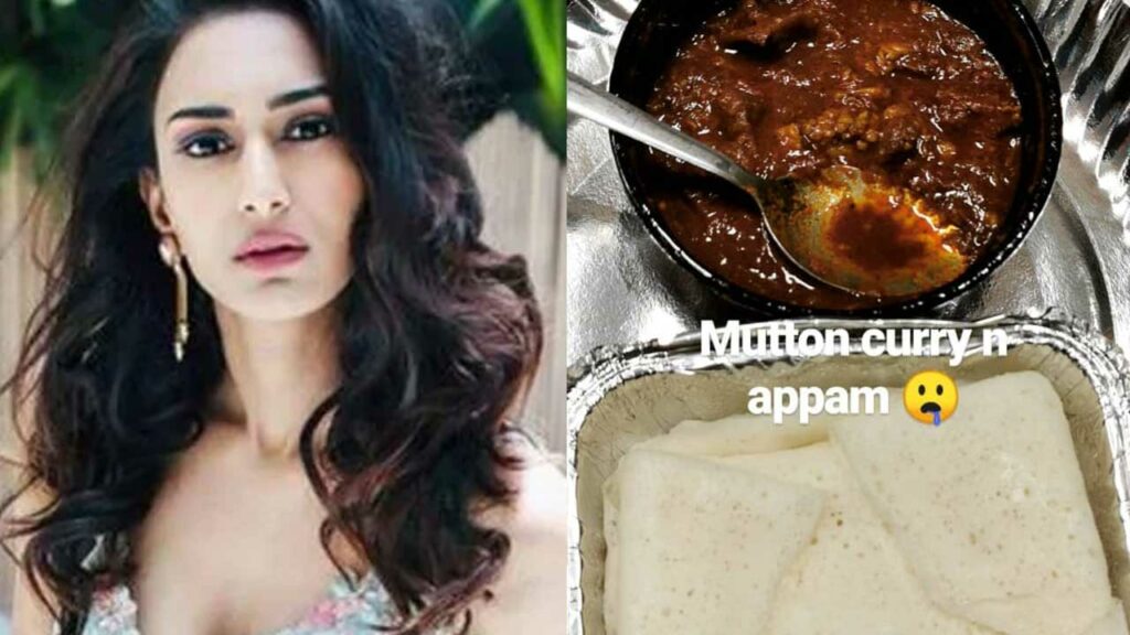 Erica Fernandes enjoys a delicious meal of mutton curry and appam