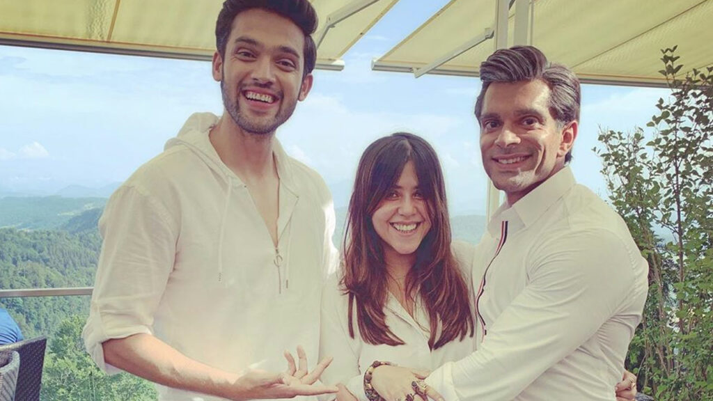 Ekta Kapoor, Parth Samthaan and Karan Singh Grover have fun on the sets of Kasautii Zindagii Kay