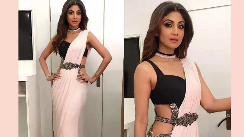 Shilpa Shetty gives saree style a stylish twist! - 2