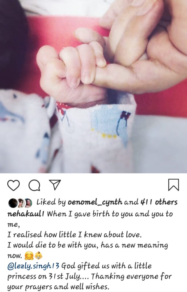 Bahu Hamari Rajnikant fame Neha Kaul blessed with a baby girl