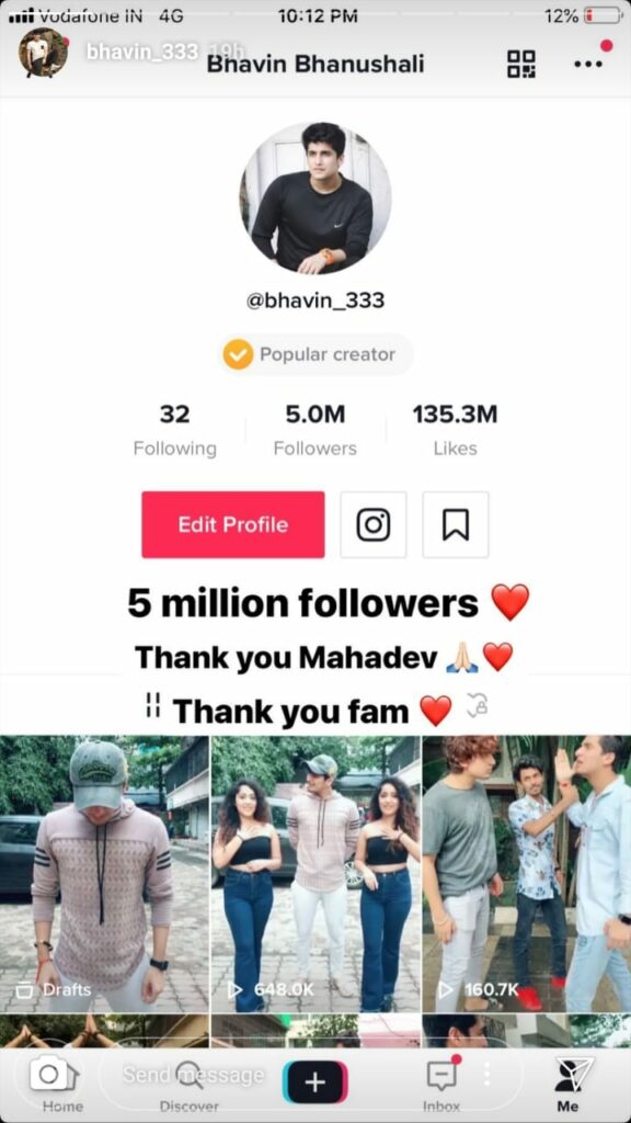 Bhavin Bhanushali hits 5 million followers on TikTok