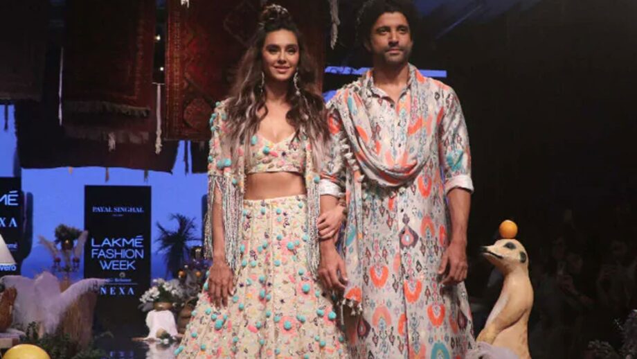 Farhan Akhtar and Shibani Dandekar slay as they walk together at Lakme Fashion Week 2019