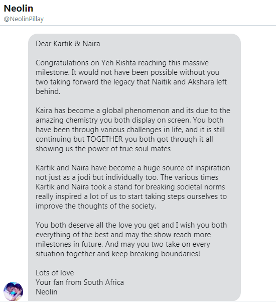 Loveyouyrkkh3000: Winners of ‘Letter to Kartik and Naira’ contest - 0