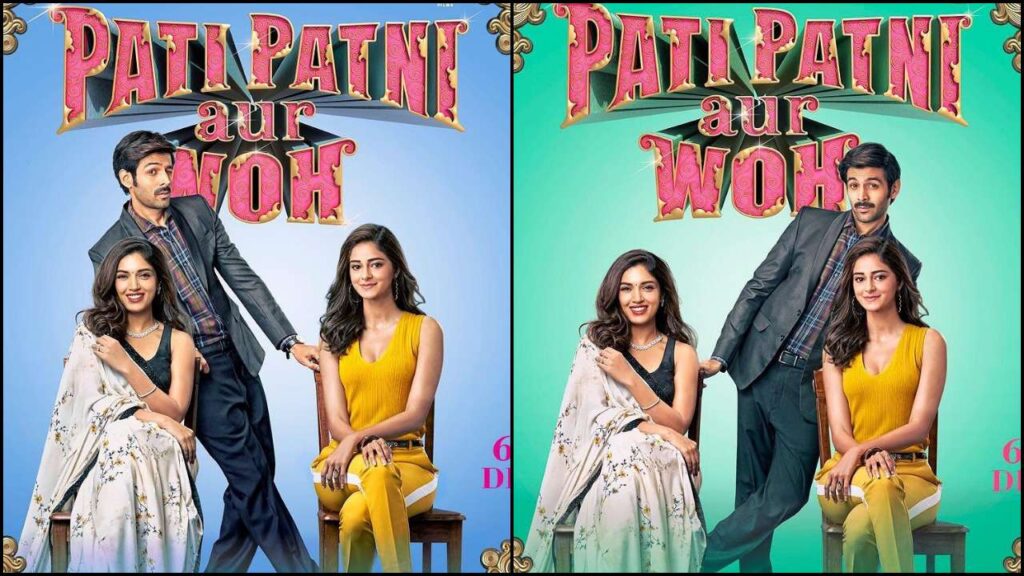 Kartik Aaryan swings both ways in the latest poster of Pati Patni Aur Woh