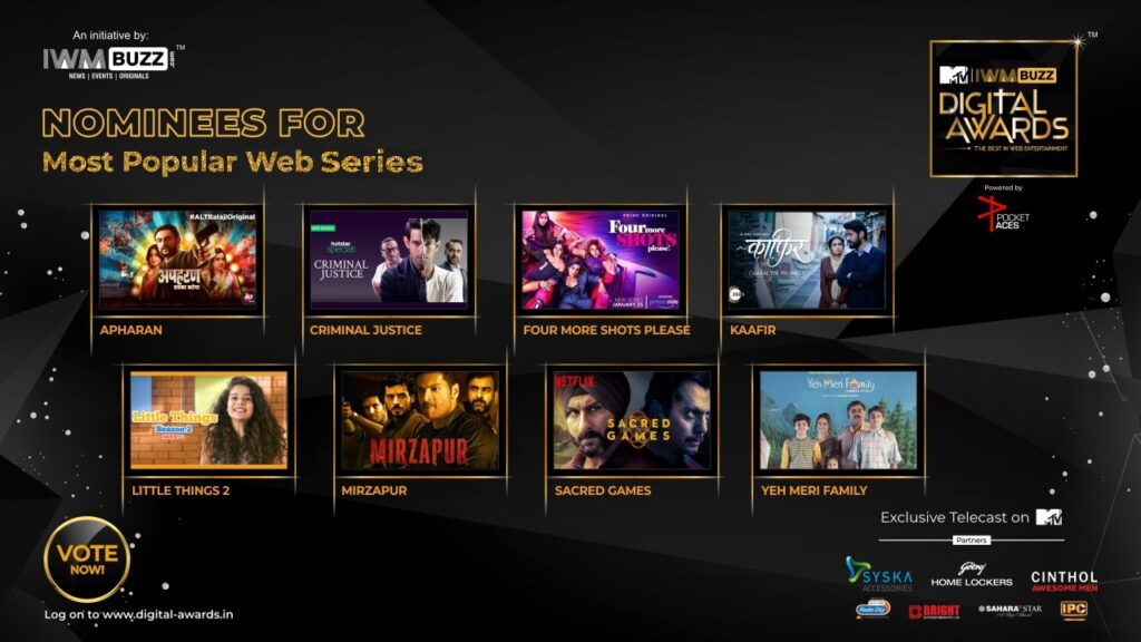 Vote Now: Which Is The Most Popular Web Series? Sacred Games, Mirzapur, Little Things 2, Apharan, Kaafir, Yeh Meri Family, Four More Shots Please, Criminal Justice