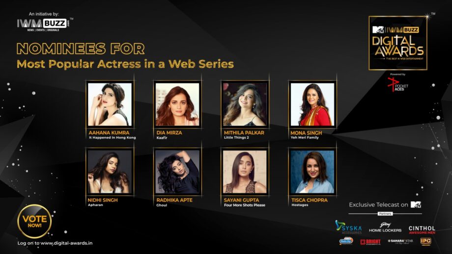 Vote Now: Who Is The Most Popular Actress In A Web Series? Radhika Apte, Sayani Gupta, Dia Mirza, Mithila Palkar, Mona Singh, Nidhi Singh, Aahana Kumra, Tisca Chopra