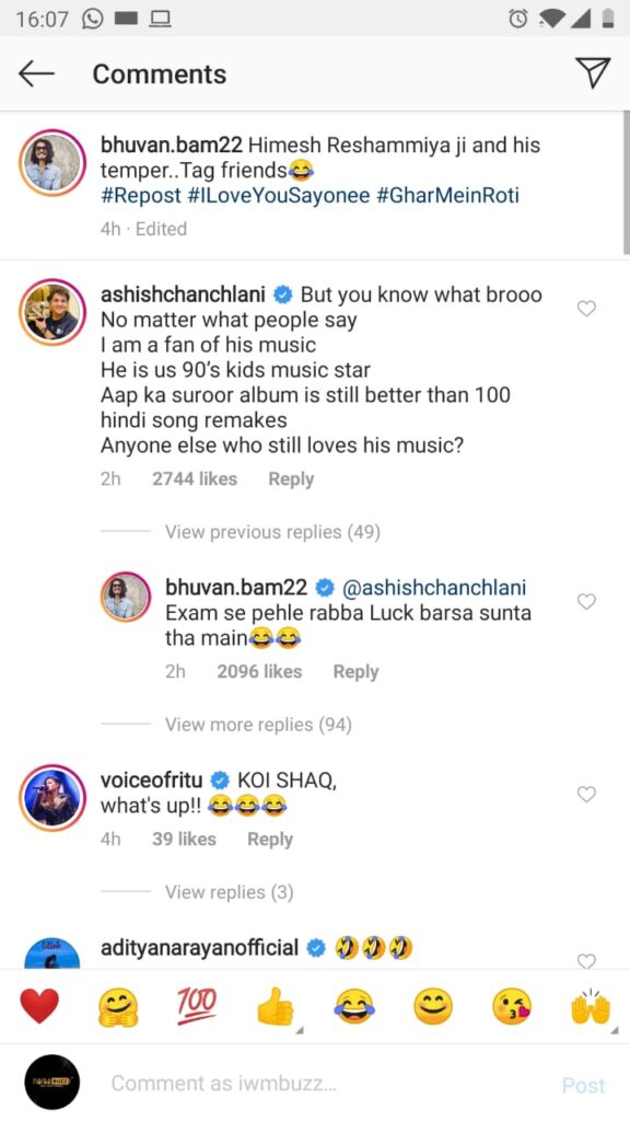 Bhuvan Bam and Ashish Chanchlani's social media banter over Himesh bhai