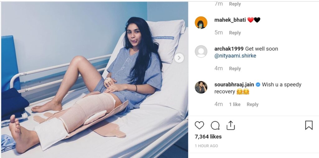 Nityaami Shirke has a leg surgery and needs your wishes