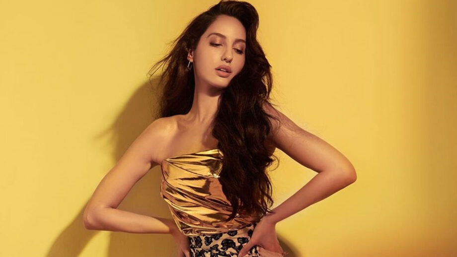 Nora Fatehi glitters in gold