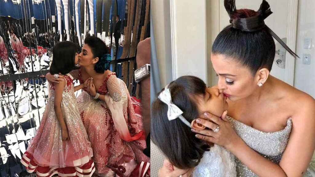 Adorable moments when Aishwarya Rai Bachchan kissed her daughter Aaradhya in public 5