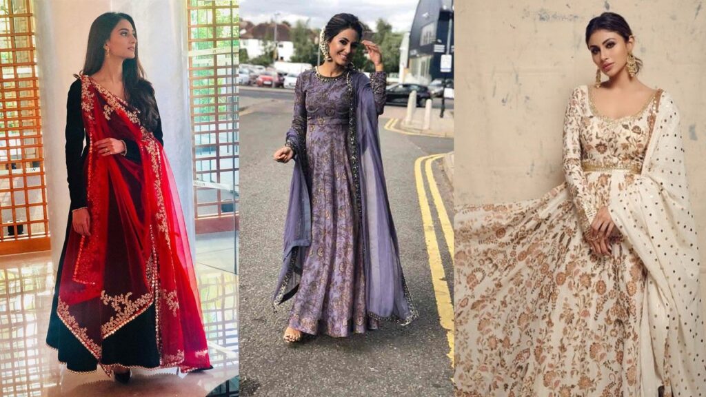 Erica Fernandes Vs Hina Khan Vs Mouni Roy: Who Looks Ravishing In multi-layered Anarkali Suit?