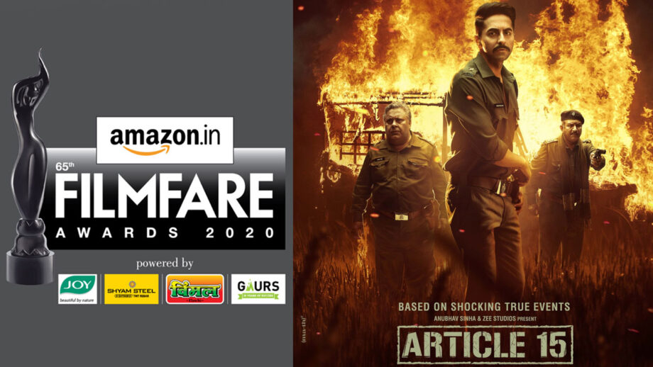 Popular Filmfare Awards Nominations, No Article 15?