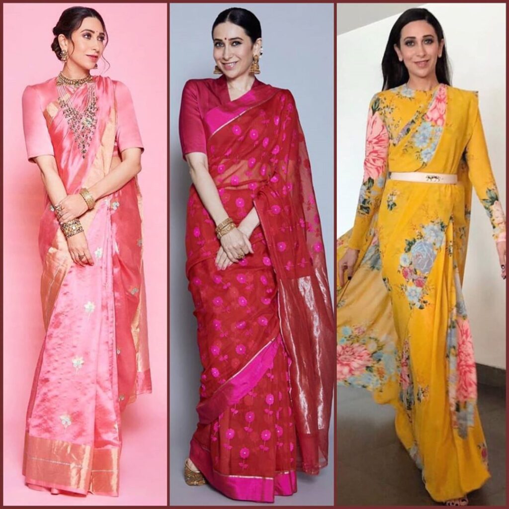 Different shades of Karisma Kapoor in her saree collection is all you need to admire during this 21 days lockdown - 1