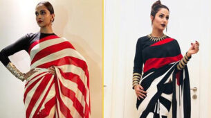 Hina Khan Vs Deepika Padukone: Who Carries Striped Saree Better?