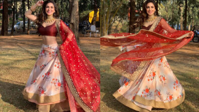 Kundali Bhagya actress Shraddha Arya looks dreamy as she twirls in peach lehenga during Holi