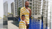 Shikhar Dhawan’s cute towel dance and pose with his adorable son
