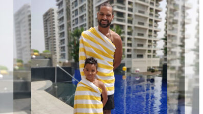 Shikhar Dhawan’s cute towel dance and pose with his adorable son