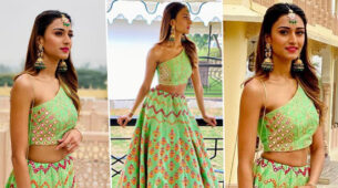 Take an Inspiration from Erica Fernandes’ lehenga choli looks with maang tika to enhance your look on the Wedding Day