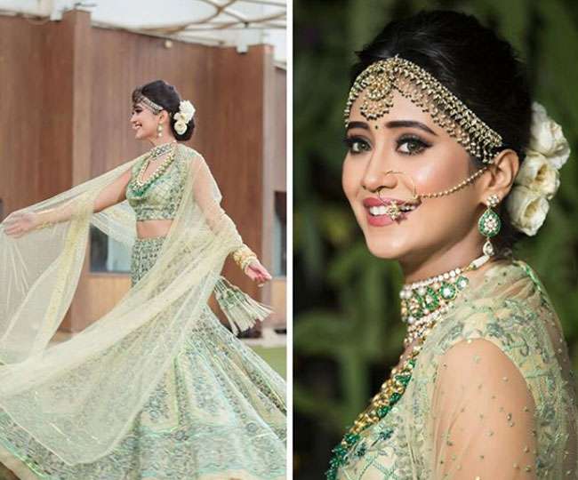 Take an Inspiration from Shivangi Joshi’s lehenga choli looks with maang tika to enhance your look on the big day - 0