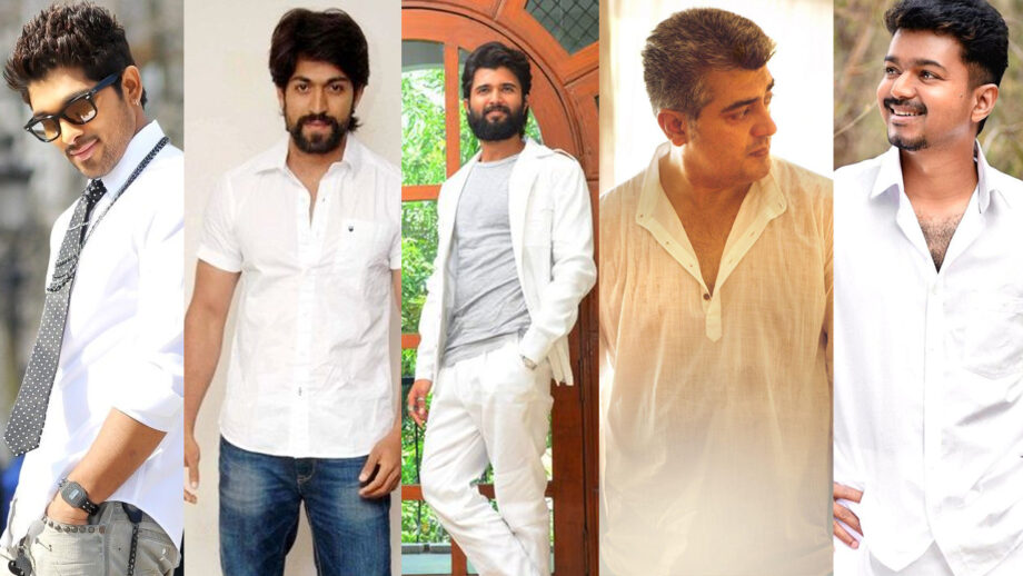 Allu Arjun, Yash, Vijay Deverakonda, Ajith Kumar, Vijay Sizzle In White Outfits and you can't take your eyes off them!