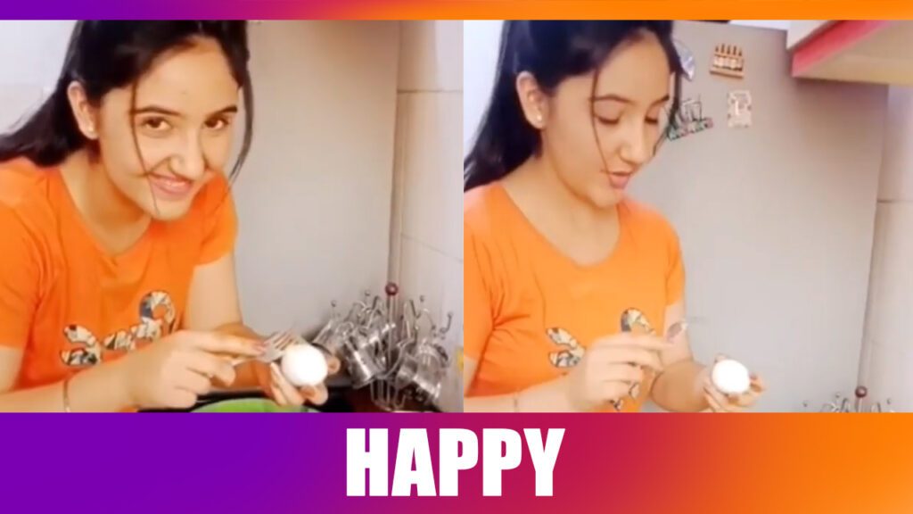 Ashnoor Kaur jumps in joy, breaks an egg: Watch funny video