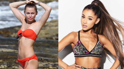 Check out who among Miley Cyrus and Ariana Grande carries the beachwear better!