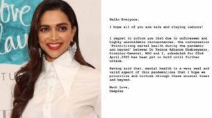 Deepika Padukone’s WHO mental health conversation put on hold