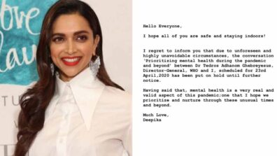 Deepika Padukone’s WHO mental health conversation put on hold