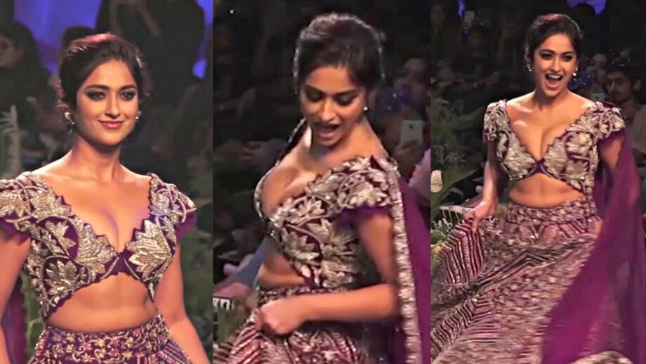 Ileana D'Cruz looks intense in a purple lehenga set with zardozi embroidery, see pics inside! 1