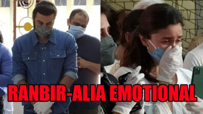 IN PHOTOS: Ranbir Kapoor-Alia Bhatt captured EMOTIONAL as they bid final adieu to Rishi Kapoor