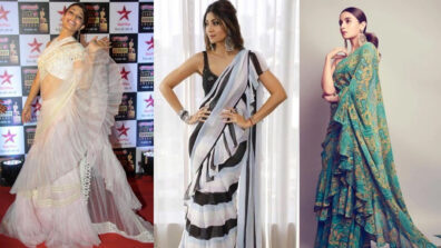 Jacqueline Fernandez, Shilpa Shetty and Alia Bhatt’s ruffle saree look is jaw-dropping gorgeous!