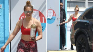 Jennifer Lopez and fiance Alex Rodriguez spotted at gym amidst the lockdown