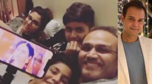 Legendary cricketer Virendra Sehwag spends some quality family time by watching Siddharth Kumar Tewary’s RadhaKrishn