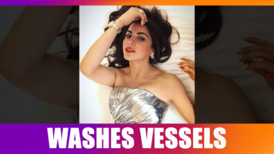 Shraddha Arya’s day WASHING VESSELS in her kitchen