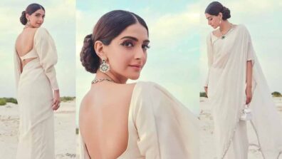 Sonam Kapoor in white saree with long silk blouse gives us fashion goals without a doubt!