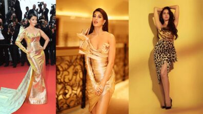 Aishwarya Rai Bachchan, Jacqueline Fernandez, And Nora Fatehi Spice Up Their Party Wardrobe With Golden Outfits!