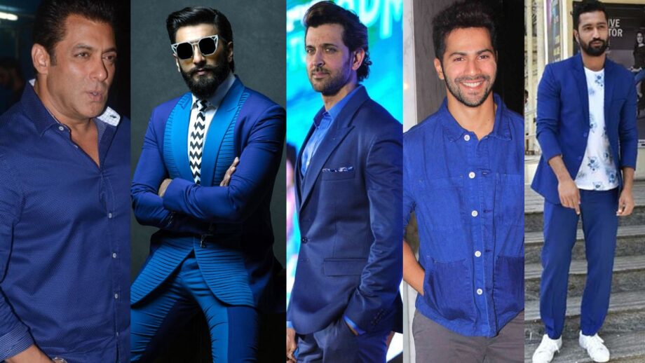Salman Khan, Ranveer Singh, Hrithik Roshan, Varun Dhawan, Vicky Kaushal: 5 Adorable Blue Outfit Ideas For Men's Styles To Copy