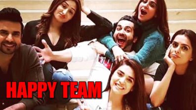 Shraddha Arya, Dheeraj Dhoopar and team Kundali Bhagya pose for a ‘happy picture’